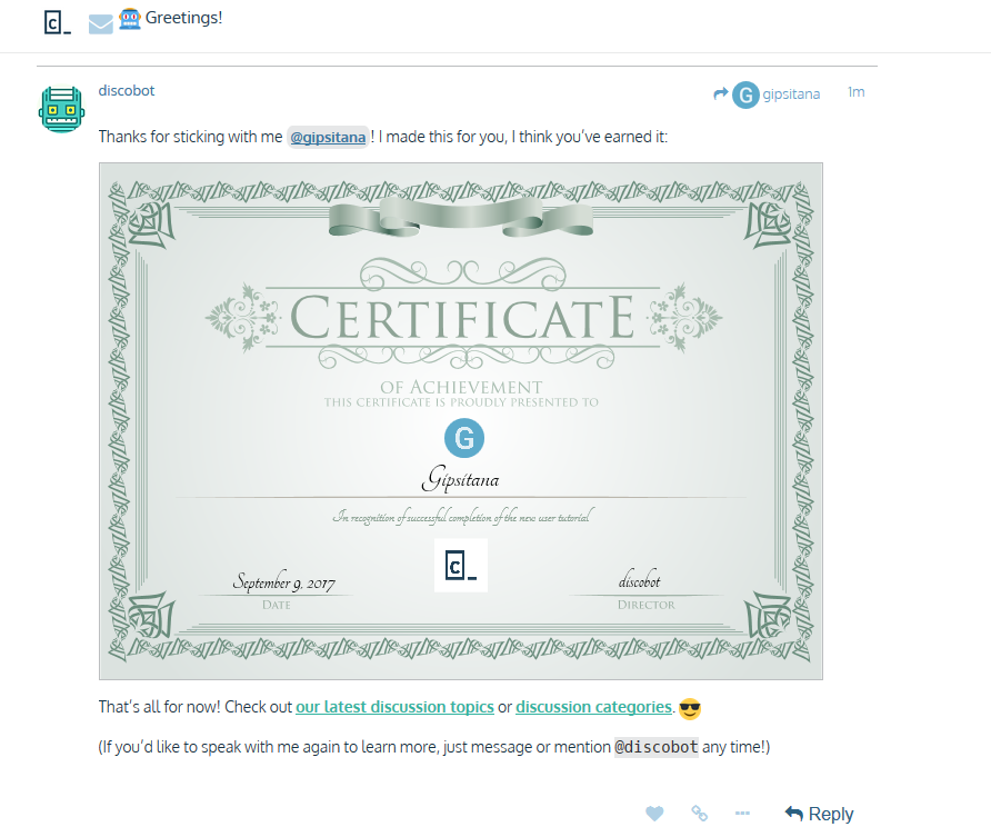 forum tutorial certificate